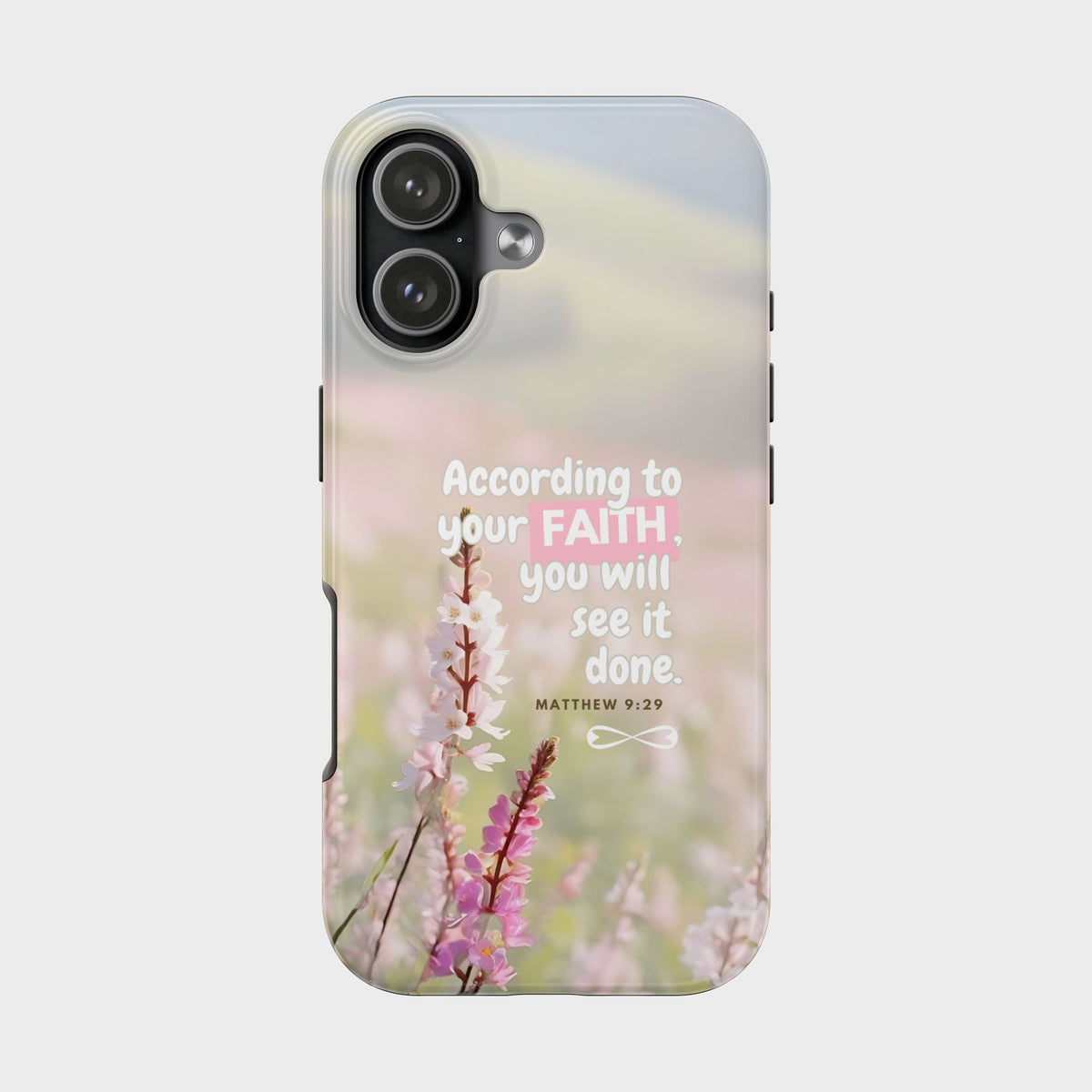 Inspirational Tough Phone Cases with Faith Quote, Floral Phone Cover, Christian Gift, Motivational Case, Bible Verse Accessory