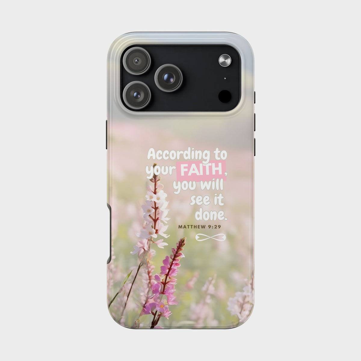 Inspirational Tough Phone Cases with Faith Quote, Floral Phone Cover, Christian Gift, Motivational Case, Bible Verse Accessory