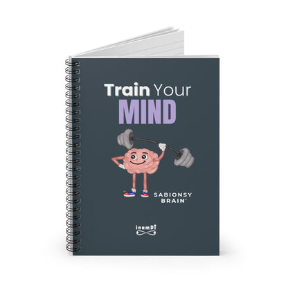 Train Your Mind Notebook — Motivational Spiral Journal | Sabionsy Brain™ Motivation Notebook Series