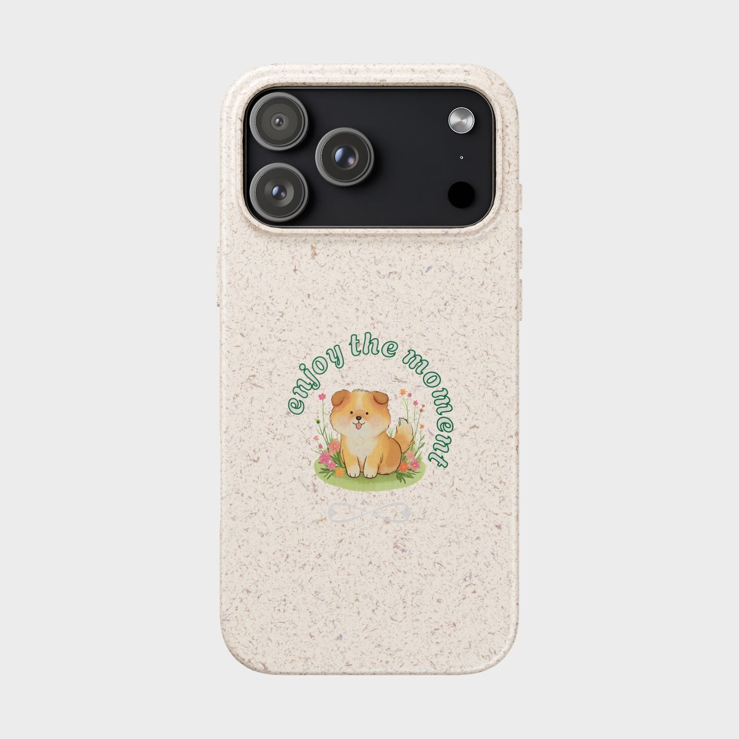Funda biodegradable para teléfono - "Disfruta el momento" - Ecológica, regalo para amantes de los perros, accesorio adorable para mascotas, estilo de vida sostenible, diseño único