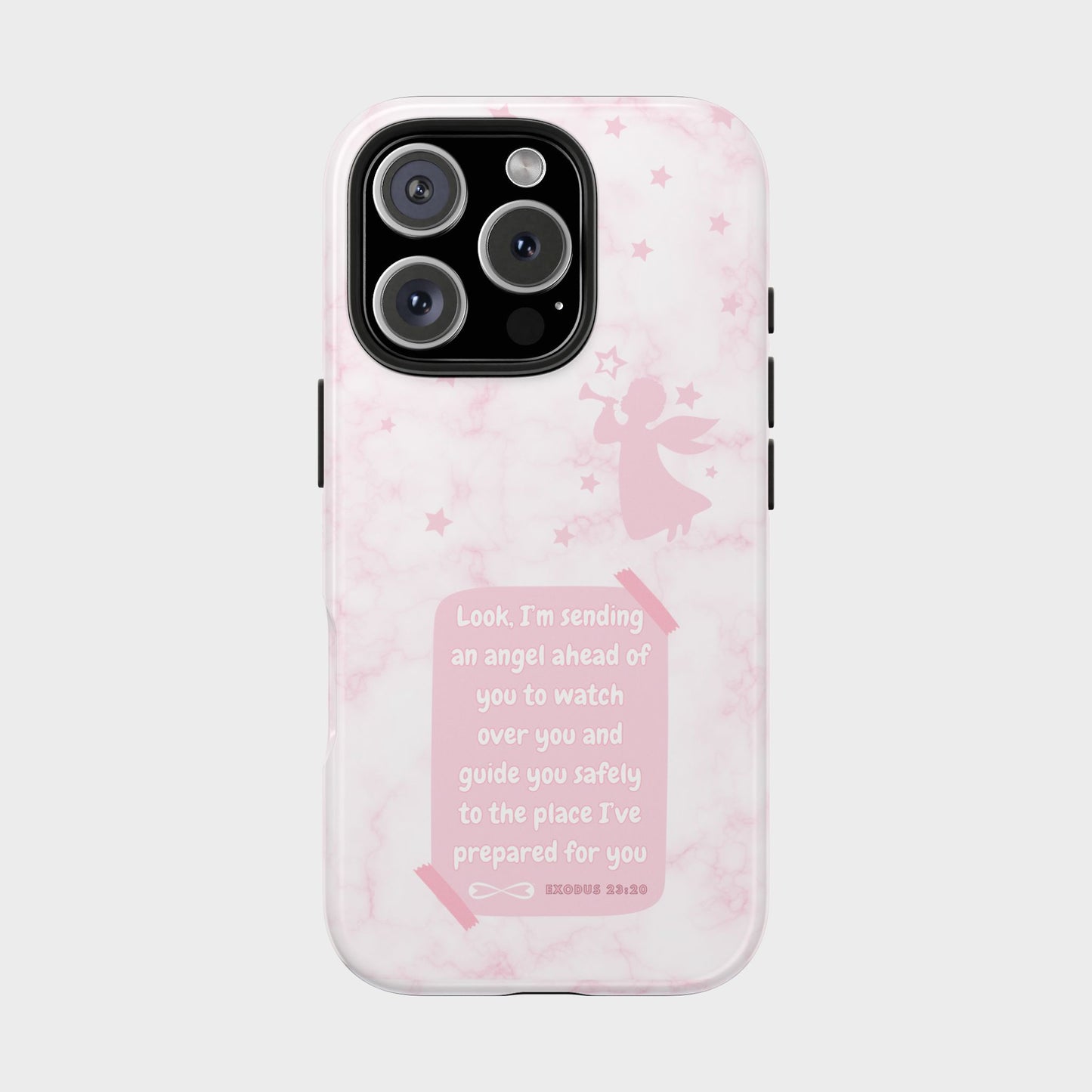 Angel Guidance Tough Phone Cases, Inspirational Phone Cover, Gift for Her, Angel Lover Gift, Pastel Pink Phone Case, Protection with Love