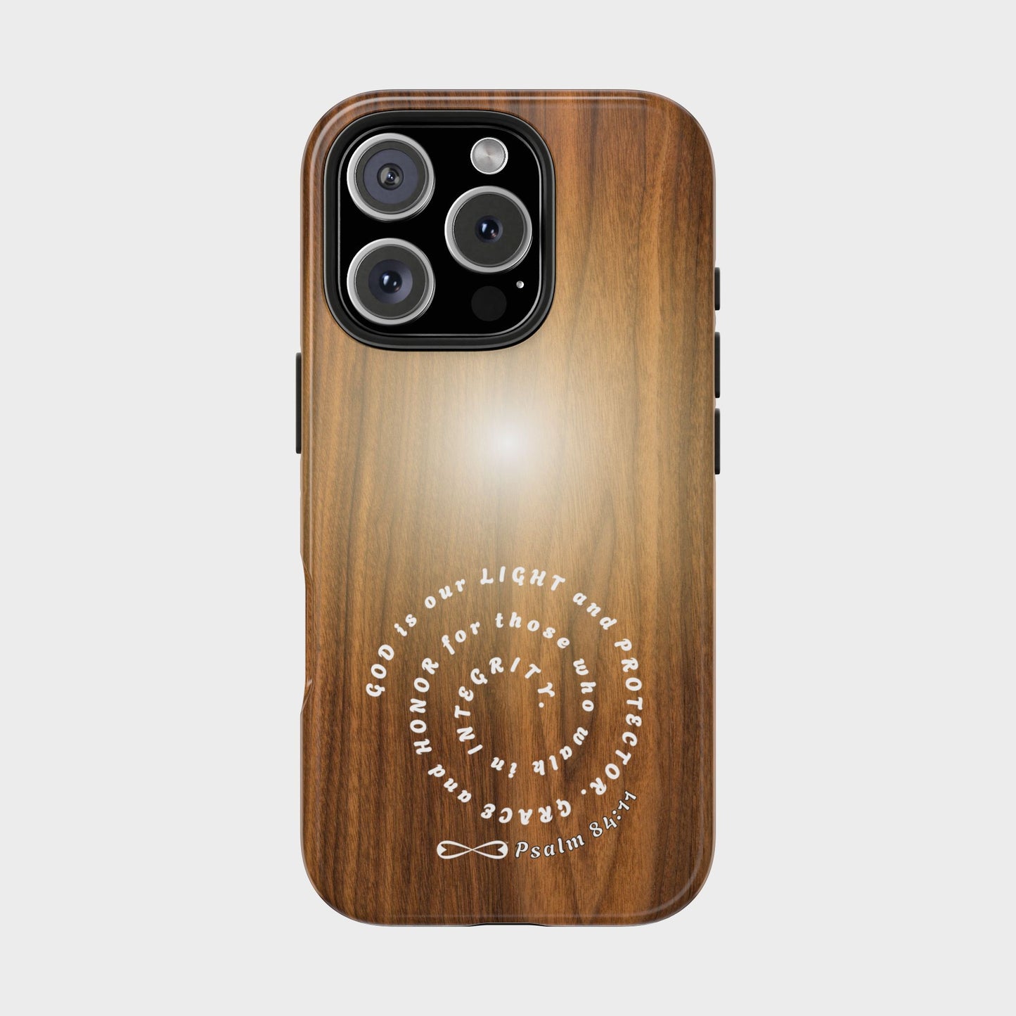 Rustic Tough Phone Case with Inspirational Quote, Gift for Faithful Friends, Protection Case, Wood Design, Unique Present