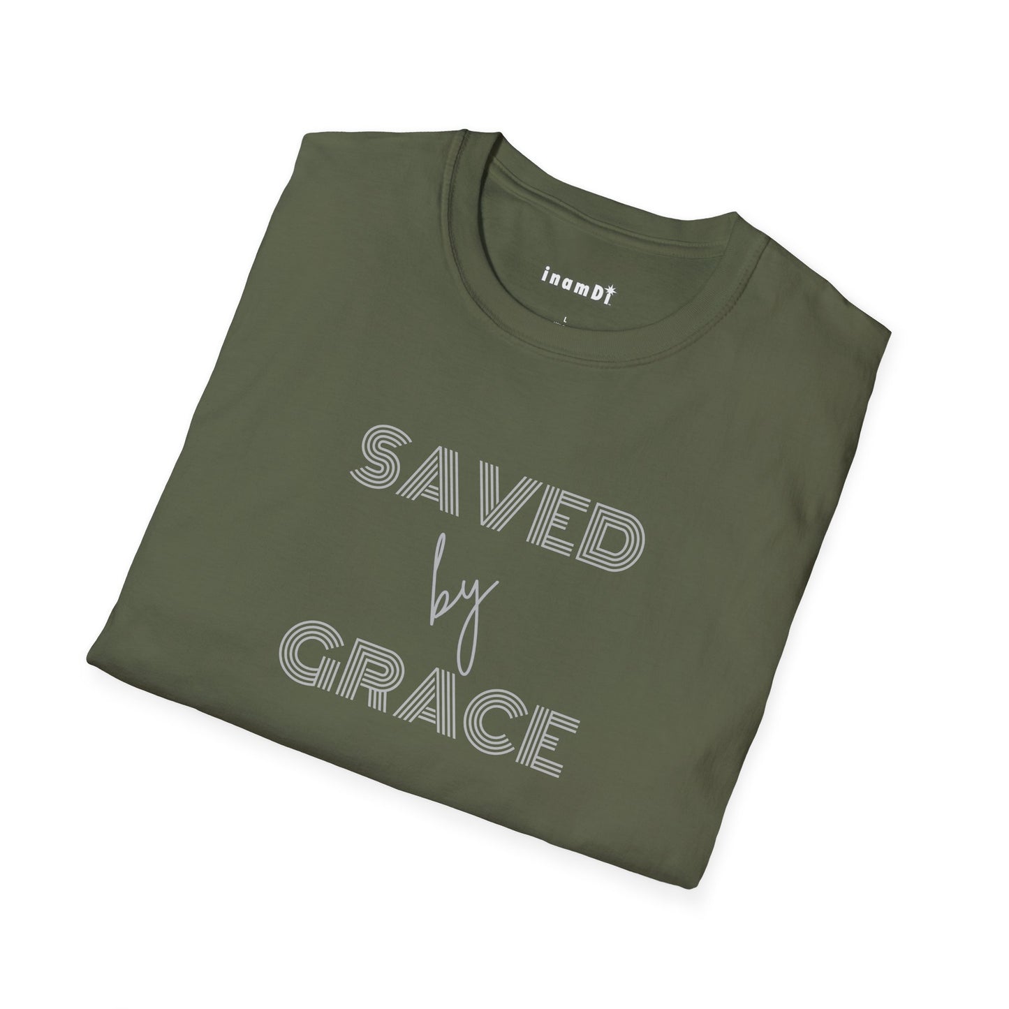 “Saved by Grace” Christian T-Shirt for Men – Inspirational Faith Tee, Everyday Wear or Gift