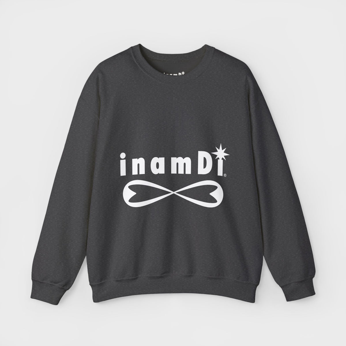 Sudadera cómoda de cuello redondo para hombre "inamDi" con logotipo clásico