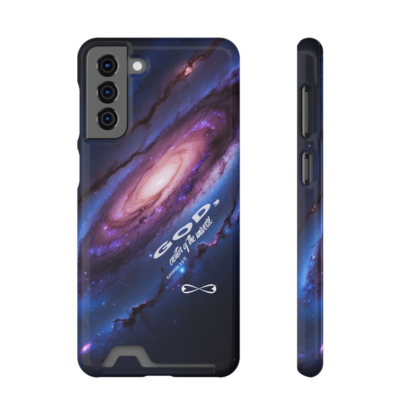 Funda Galaxy con tarjetero, accesorio universal para smartphone, diseño cósmico, regalo perfecto, protección elegante, temática espacial vibrante