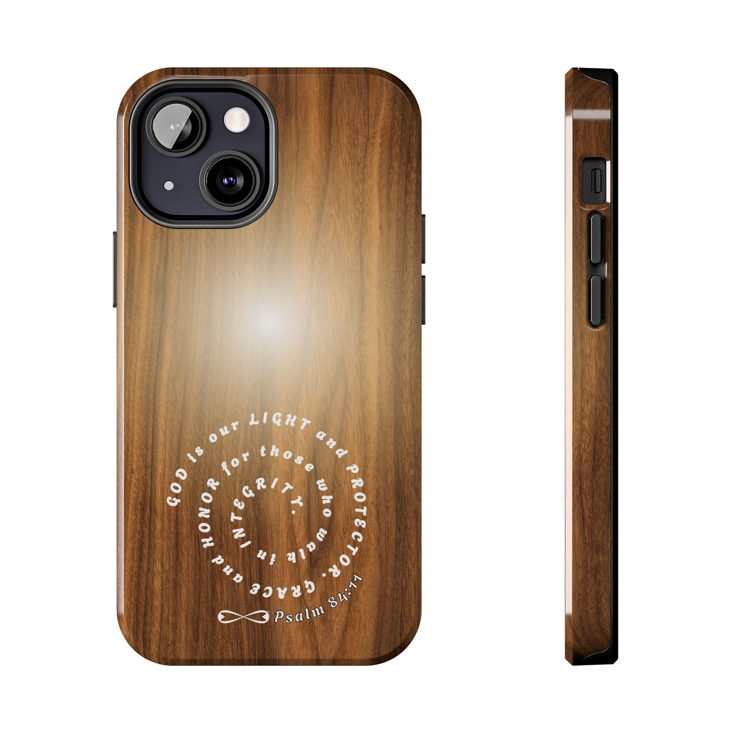 Rustic Tough Phone Case with Inspirational Quote, Gift for Faithful Friends, Protection Case, Wood Design, Unique Present