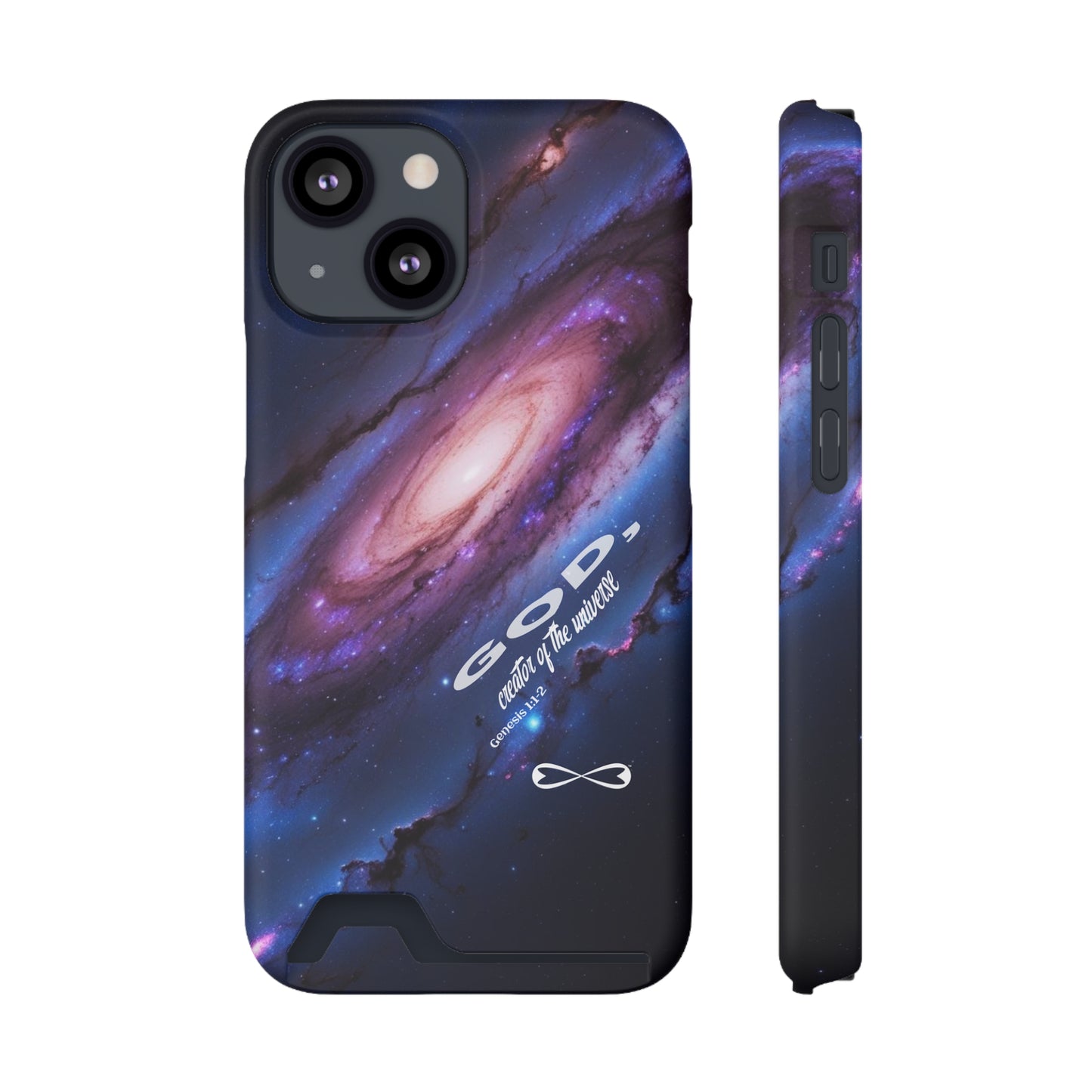 Galaxy Phone Case with Card Holder, Universal Smartphone Accessory, Cosmic Design, Perfect Gift, Stylish Protection, Vibrant Space Theme