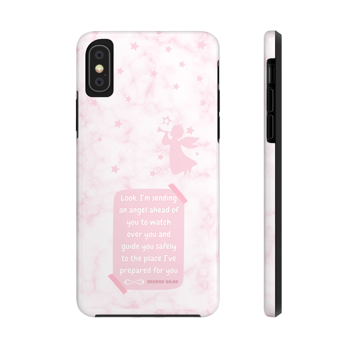 Angel Guidance Tough Phone Cases, Inspirational Phone Cover, Gift for Her, Angel Lover Gift, Pastel Pink Phone Case, Protection with Love