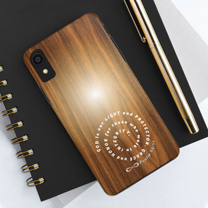 Rustic Tough Phone Case with Inspirational Quote, Gift for Faithful Friends, Protection Case, Wood Design, Unique Present