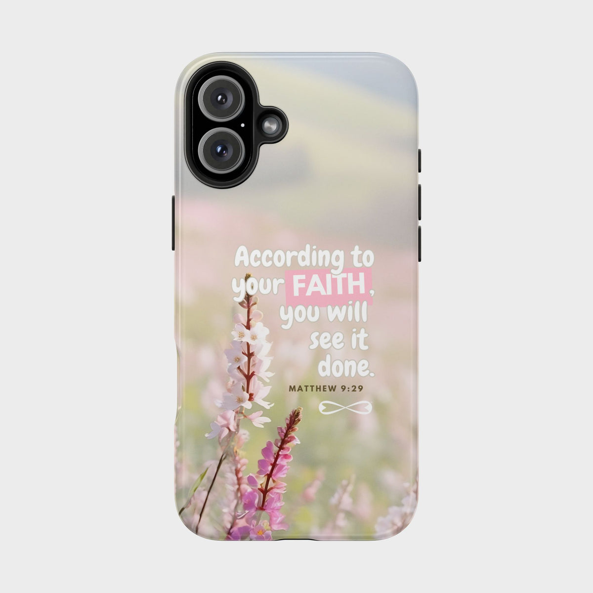 Inspirational Tough Phone Cases with Faith Quote, Floral Phone Cover, Christian Gift, Motivational Case, Bible Verse Accessory