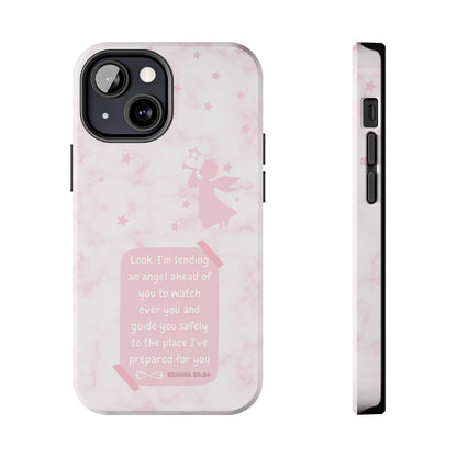 Angel Guidance Tough Phone Cases, Inspirational Phone Cover, Gift for Her, Angel Lover Gift, Pastel Pink Phone Case, Protection with Love
