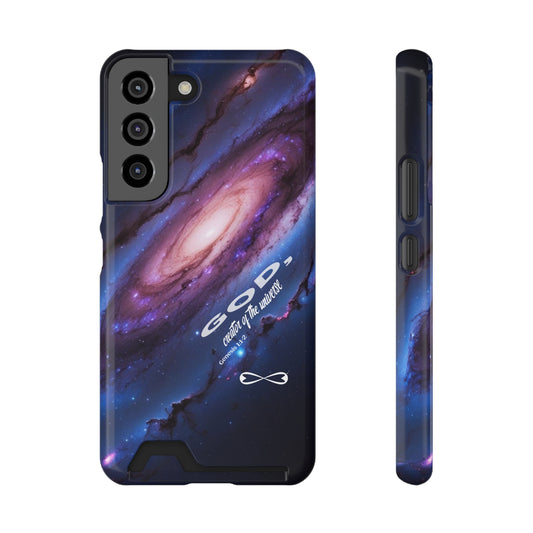 Galaxy Phone Case with Card Holder, Universal Smartphone Accessory, Cosmic Design, Perfect Gift, Stylish Protection, Vibrant Space Theme