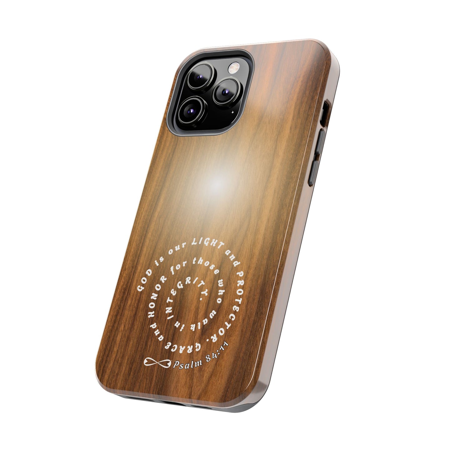 Rustic Tough Phone Case with Inspirational Quote, Gift for Faithful Friends, Protection Case, Wood Design, Unique Present