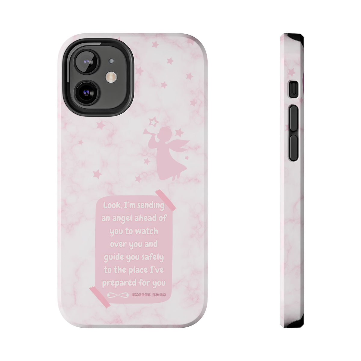 Angel Guidance Tough Phone Cases, Inspirational Phone Cover, Gift for Her, Angel Lover Gift, Pastel Pink Phone Case, Protection with Love