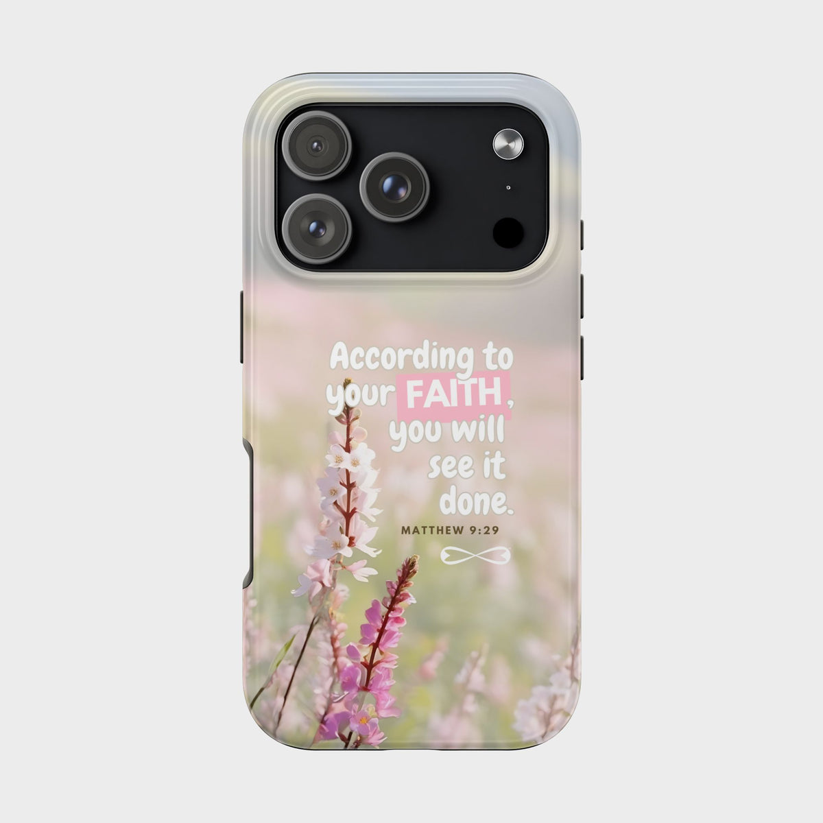 Inspirational Tough Phone Cases with Faith Quote, Floral Phone Cover, Christian Gift, Motivational Case, Bible Verse Accessory