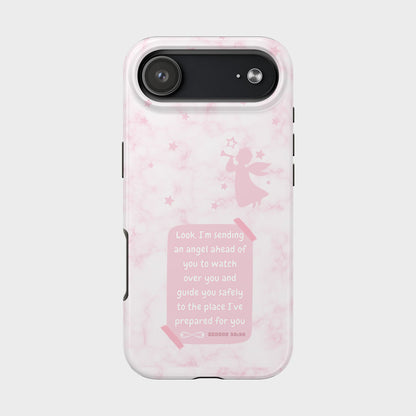 Angel Guidance Tough Phone Cases, Inspirational Phone Cover, Gift for Her, Angel Lover Gift, Pastel Pink Phone Case, Protection with Love