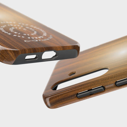 Funda rústica resistente para teléfono con cita inspiradora, regalo para amigos fieles, funda protectora, diseño de madera, regalo único