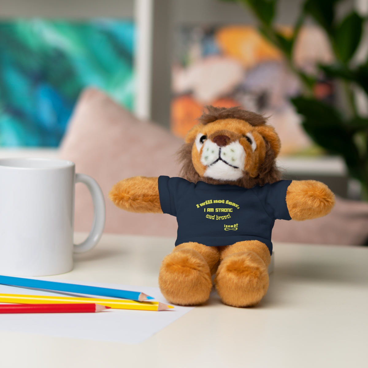 Plush Lion Toy "I will not fear, I am strong and brave!"