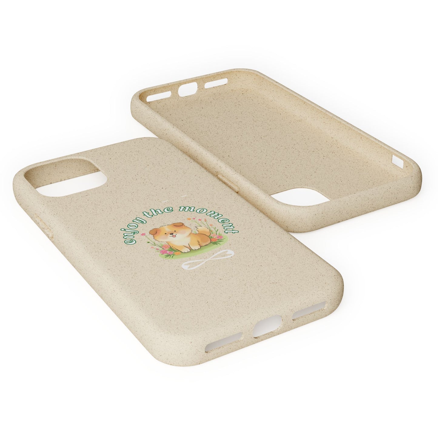 Funda biodegradable para teléfono - "Disfruta el momento" - Ecológica, regalo para amantes de los perros, accesorio adorable para mascotas, estilo de vida sostenible, diseño único