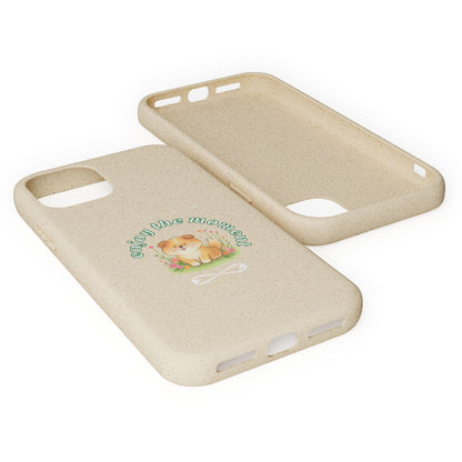 Funda biodegradable para teléfono - "Disfruta el momento" - Ecológica, regalo para amantes de los perros, accesorio adorable para mascotas, estilo de vida sostenible, diseño único