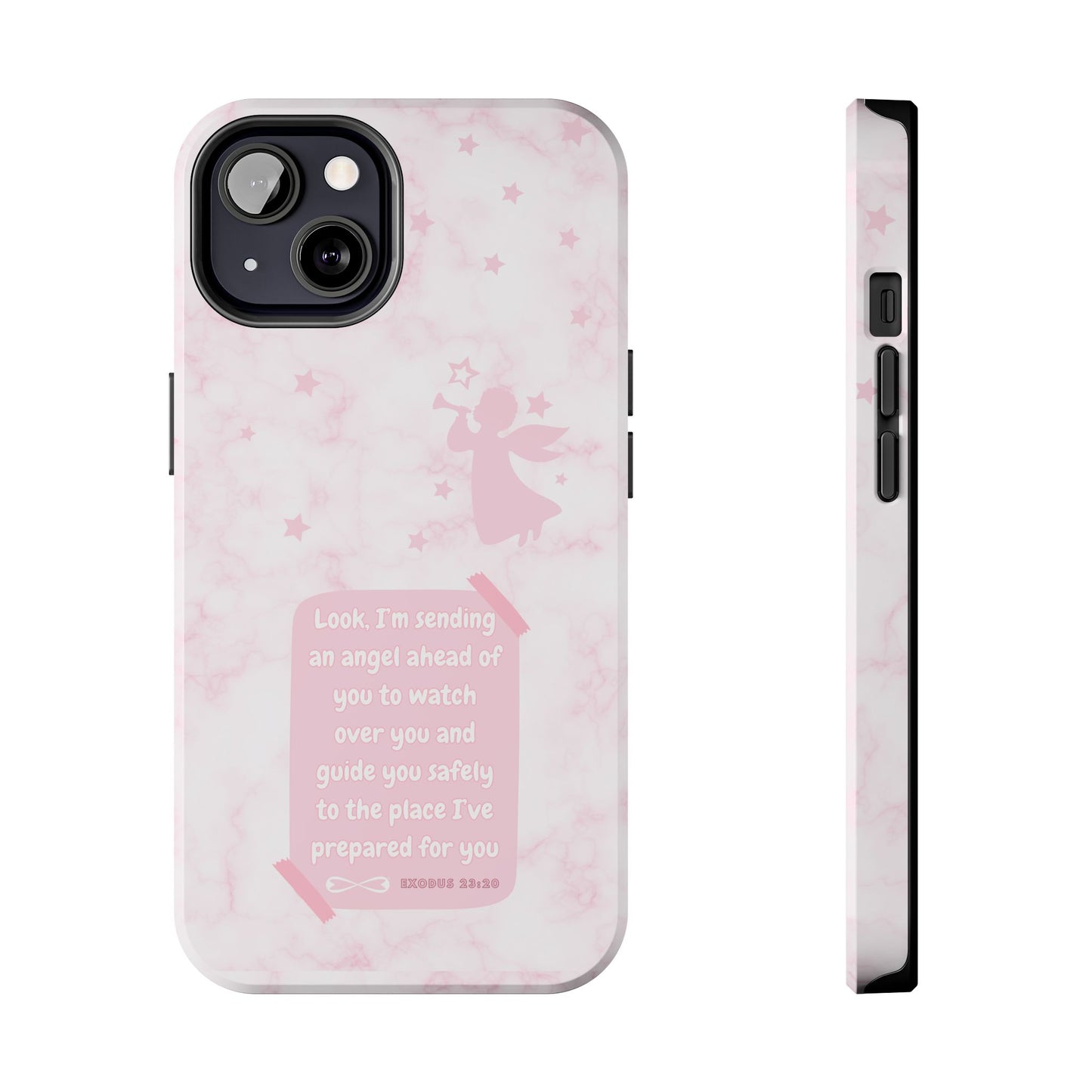 Angel Guidance Tough Phone Cases, Inspirational Phone Cover, Gift for Her, Angel Lover Gift, Pastel Pink Phone Case, Protection with Love