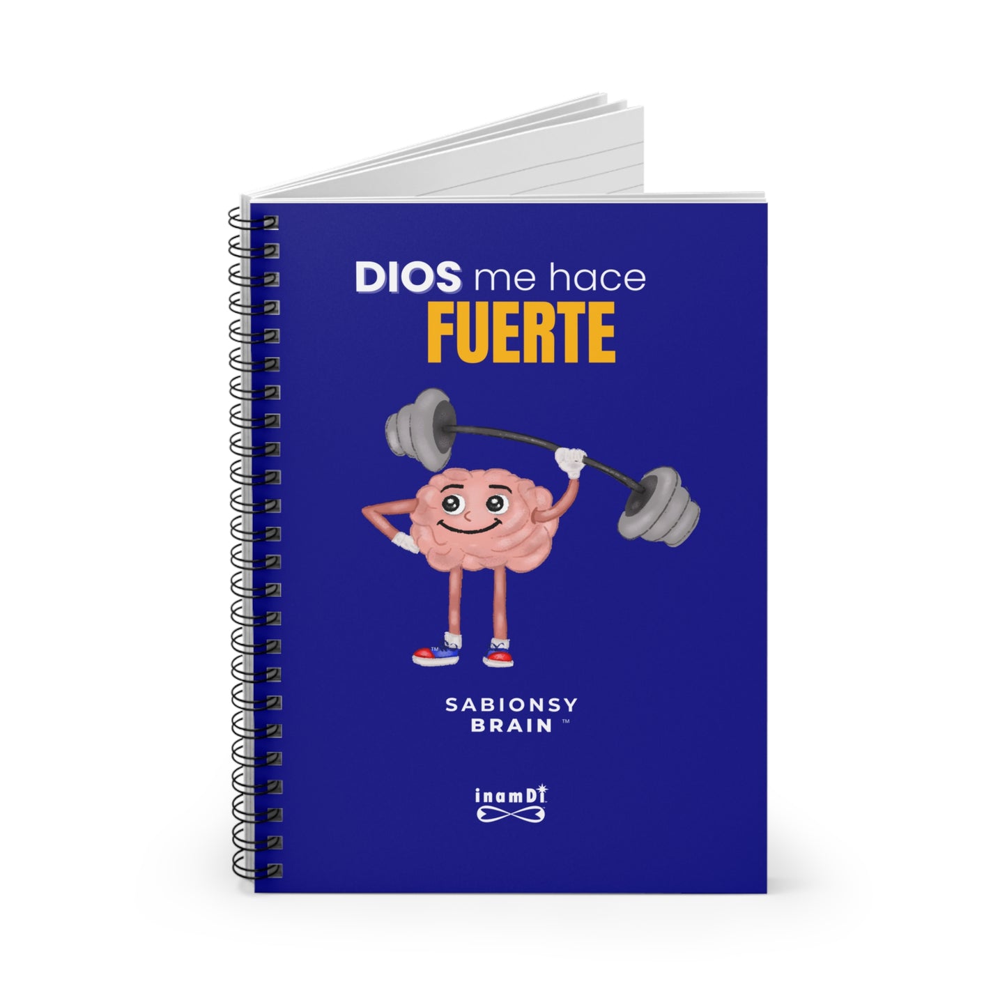 “Dios Me Hace Fuerte” Notebook — Inspirational Spiral Journal | Sabionsy Brain™ Motivation Notebook Series