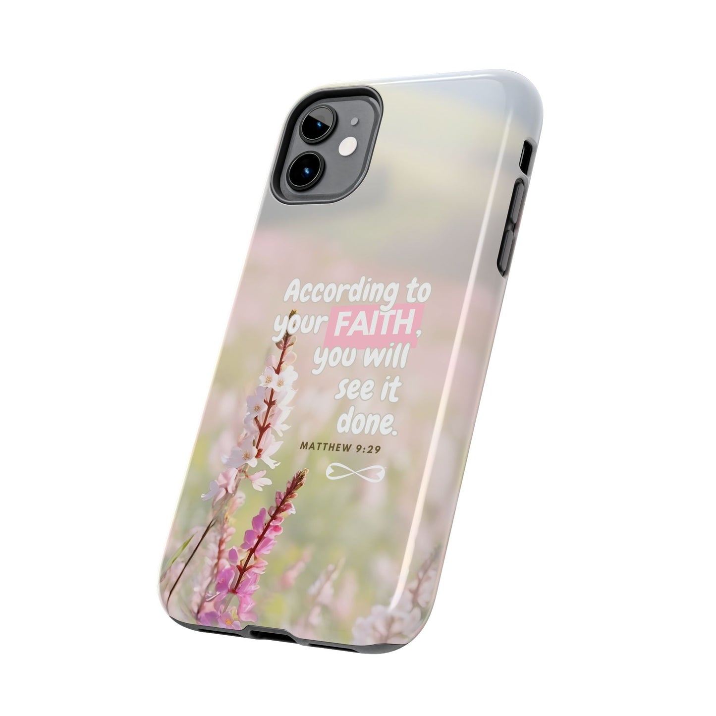 Inspirational Tough Phone Cases with Faith Quote, Floral Phone Cover, Christian Gift, Motivational Case, Bible Verse Accessory
