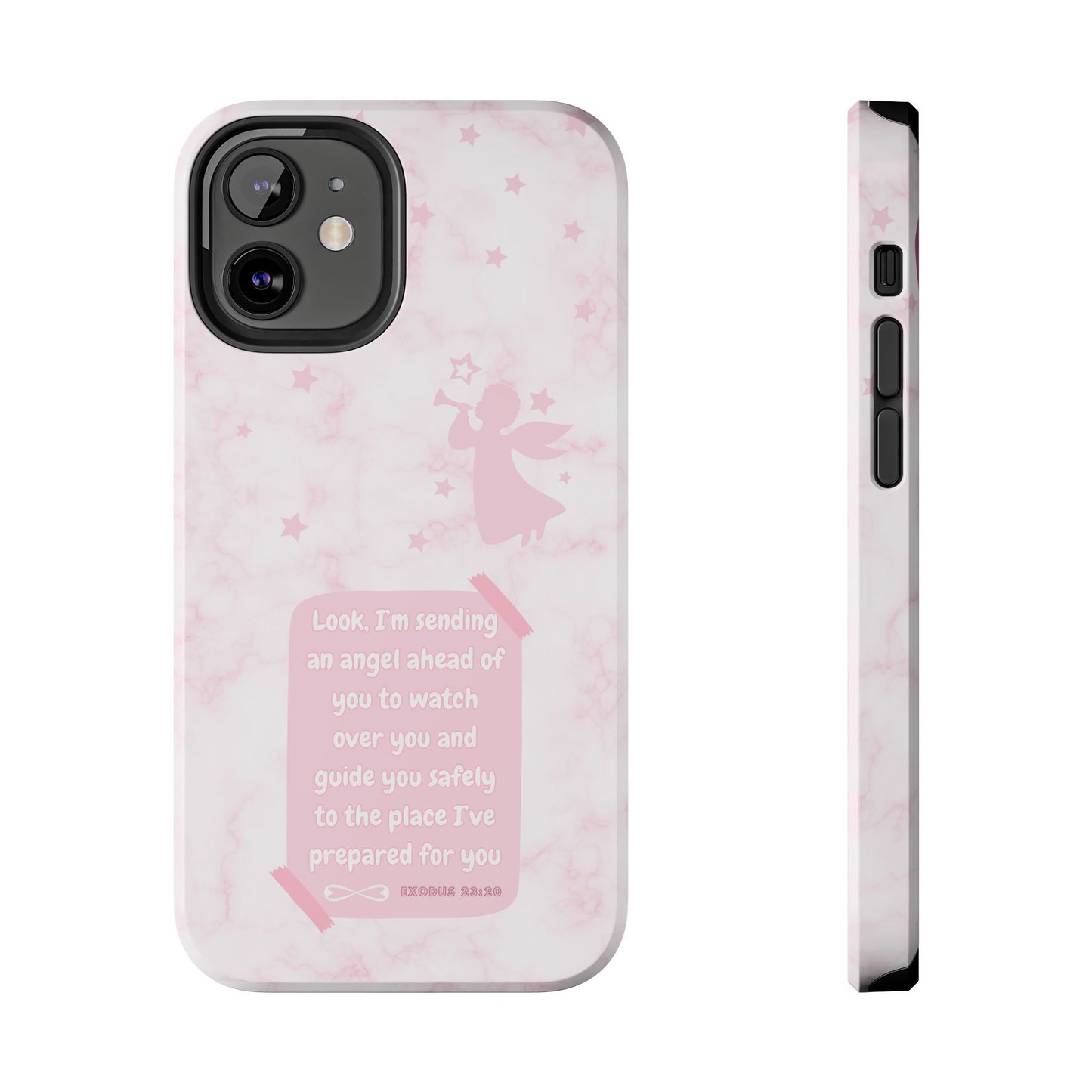 Angel Guidance Tough Phone Cases, Inspirational Phone Cover, Gift for Her, Angel Lover Gift, Pastel Pink Phone Case, Protection with Love