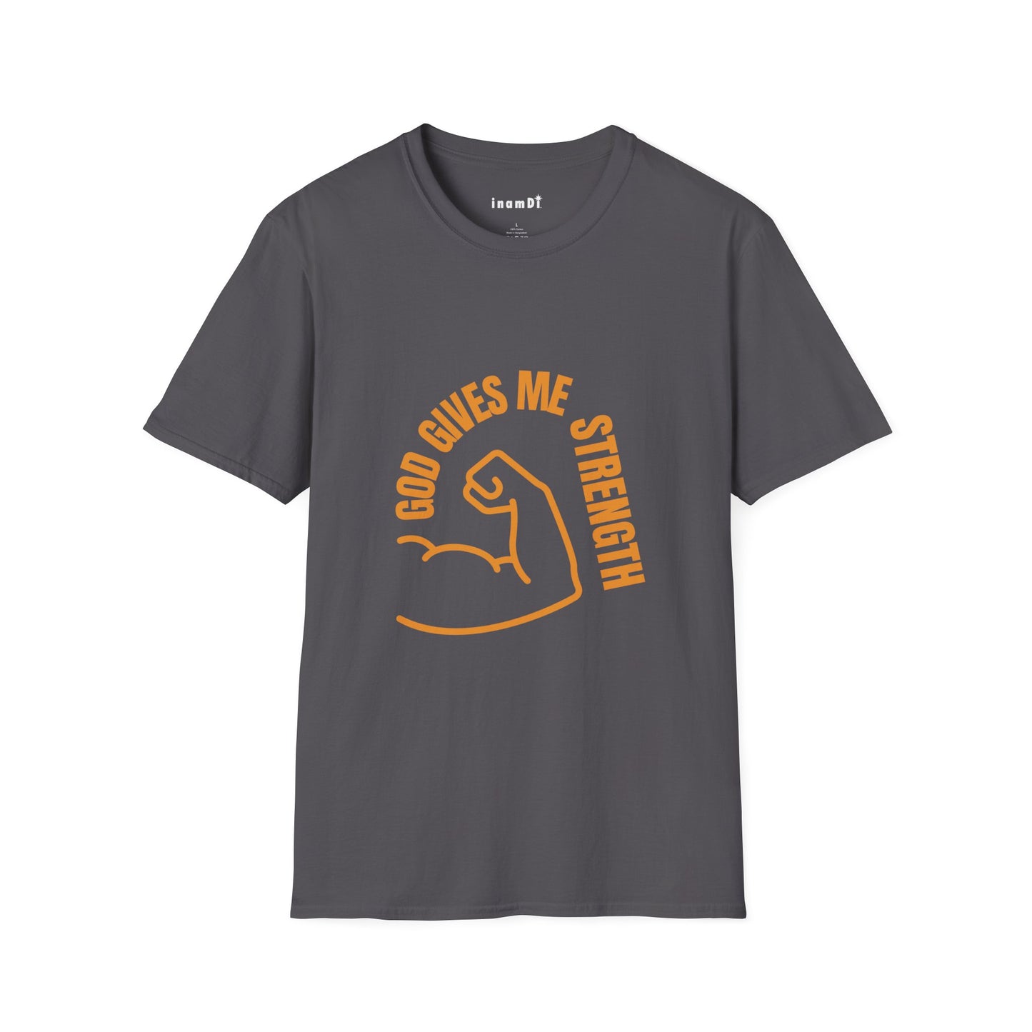 “God Gives Me Strength” Christian T-Shirt for Men – Empowering Faith Tee & Inspirational Gift