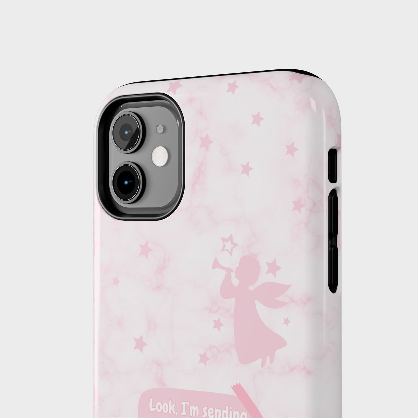 Angel Guidance Tough Phone Cases, Inspirational Phone Cover, Gift for Her, Angel Lover Gift, Pastel Pink Phone Case, Protection with Love