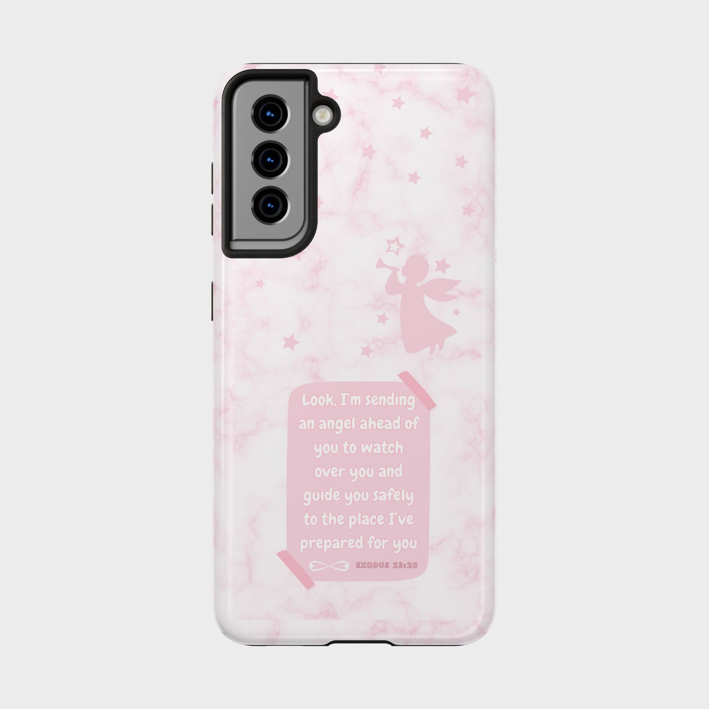 Angel Guidance Tough Phone Cases, Inspirational Phone Cover, Gift for Her, Angel Lover Gift, Pastel Pink Phone Case, Protection with Love