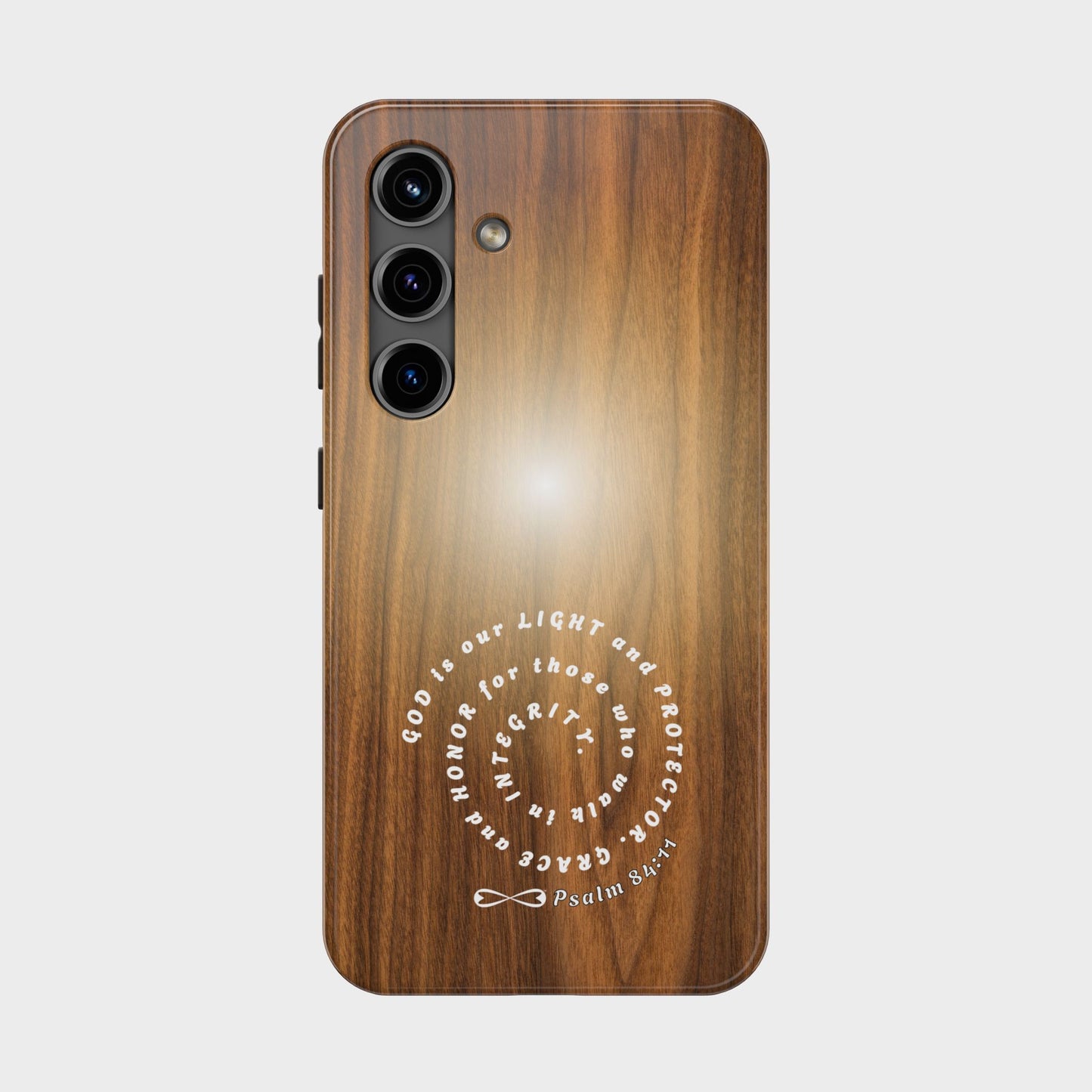 Rustic Tough Phone Case with Inspirational Quote, Gift for Faithful Friends, Protection Case, Wood Design, Unique Present