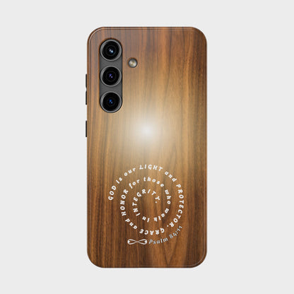 Rustic Tough Phone Case with Inspirational Quote, Gift for Faithful Friends, Protection Case, Wood Design, Unique Present