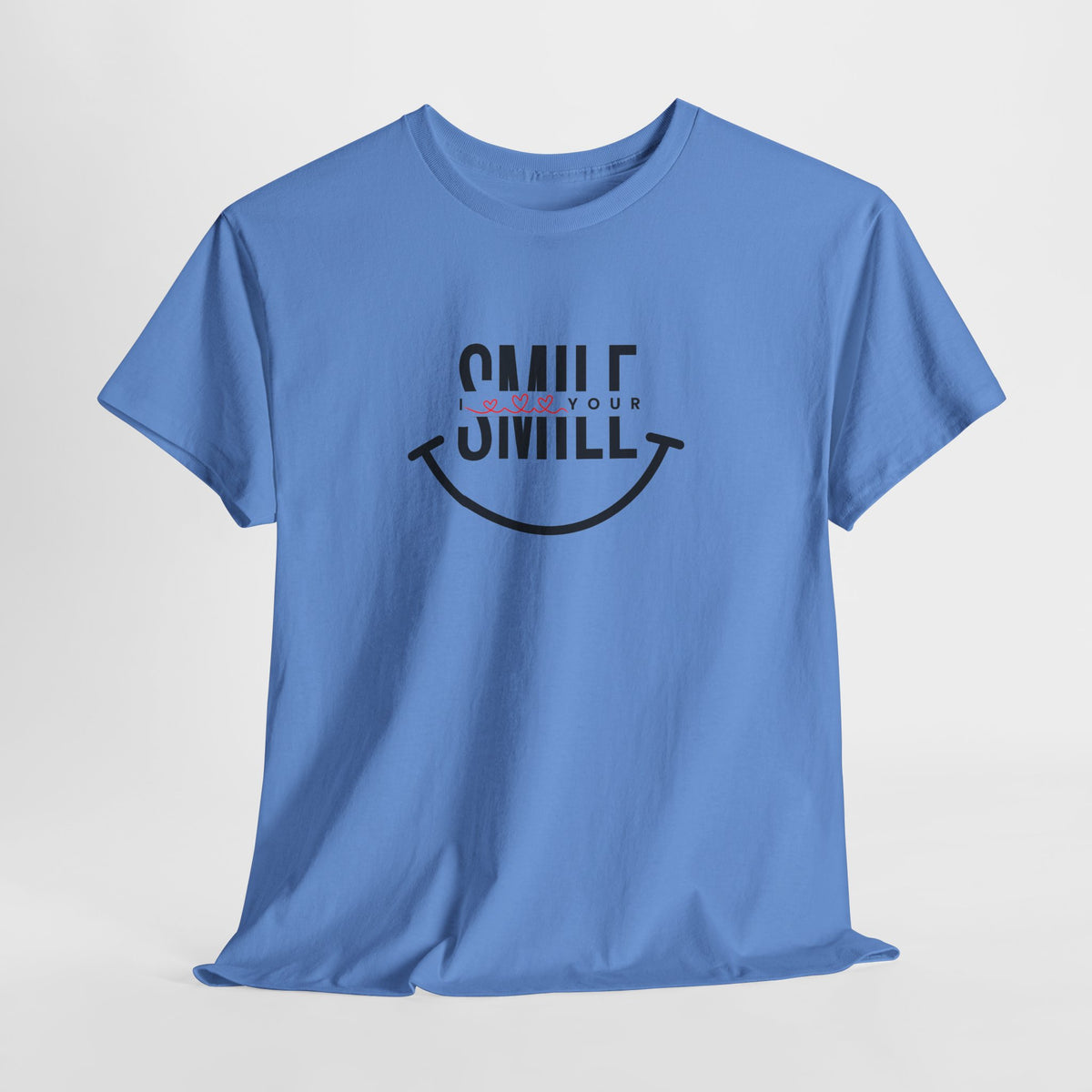 Camiseta de algodón grueso “SMILE” para hombre: camiseta motivadora para uso diario, regalos y vibras positivas.