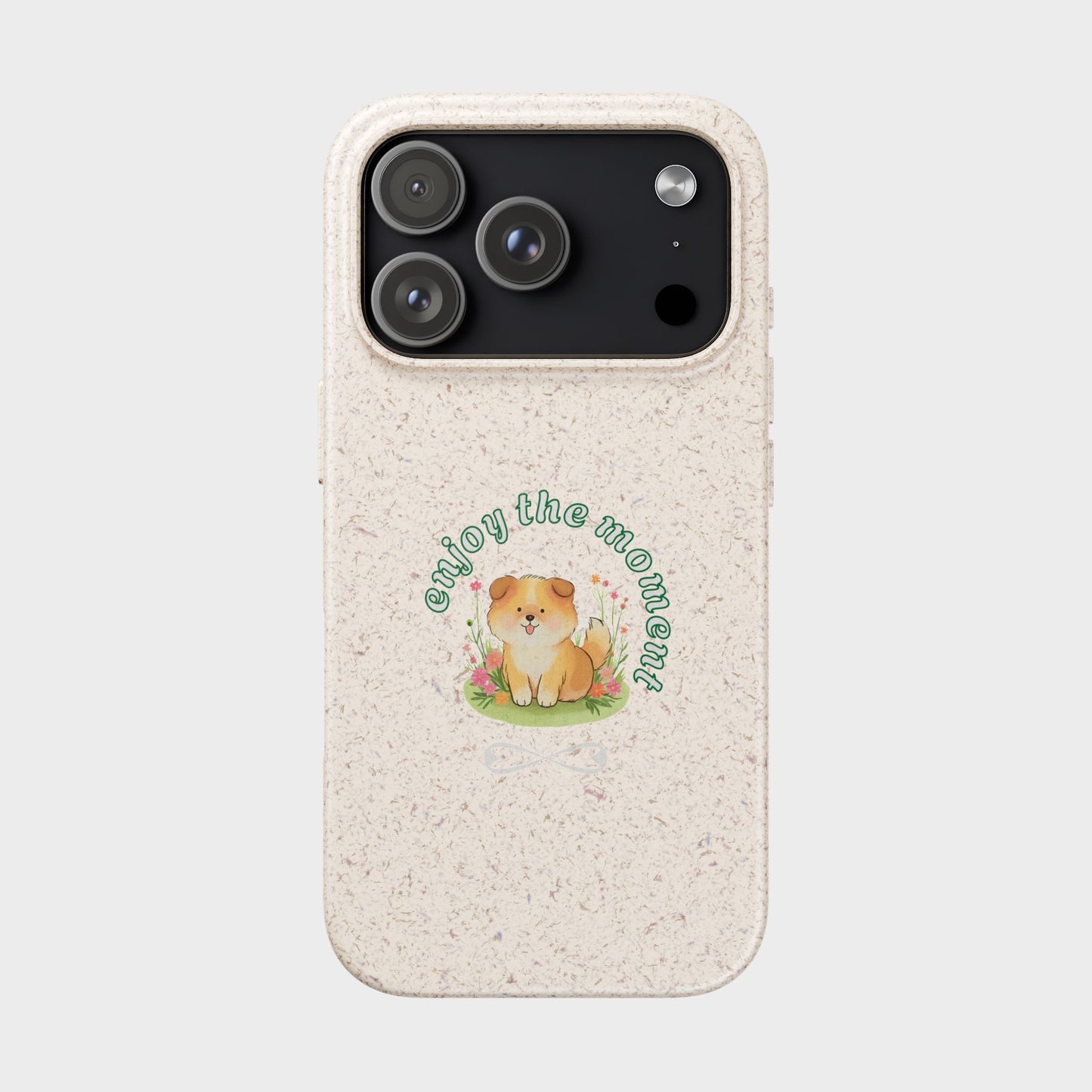 Funda biodegradable para teléfono - "Disfruta el momento" - Ecológica, regalo para amantes de los perros, accesorio adorable para mascotas, estilo de vida sostenible, diseño único
