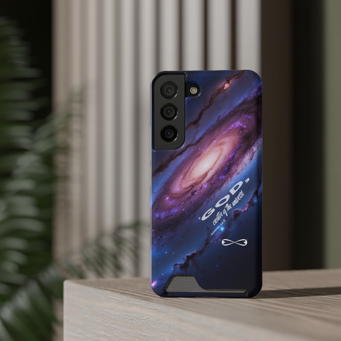 Galaxy Phone Case with Card Holder, Universal Smartphone Accessory, Cosmic Design, Perfect Gift, Stylish Protection, Vibrant Space Theme