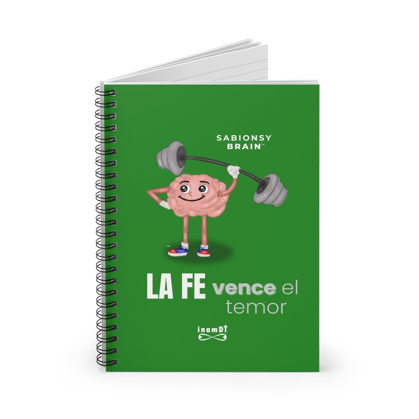 Cuaderno “La Fe Vence el Temor” — Diario Espiral Inspirador | Serie de Cuadernos de Motivación Sabionsy Brain™ 