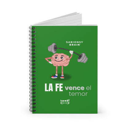 Cuaderno “La Fe Vence el Temor” — Diario Espiral Inspirador | Serie de Cuadernos de Motivación Sabionsy Brain™ 