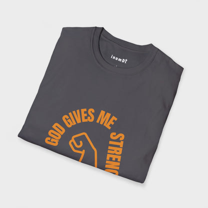 “God Gives Me Strength” Christian T-Shirt for Men – Empowering Faith Tee & Inspirational Gift