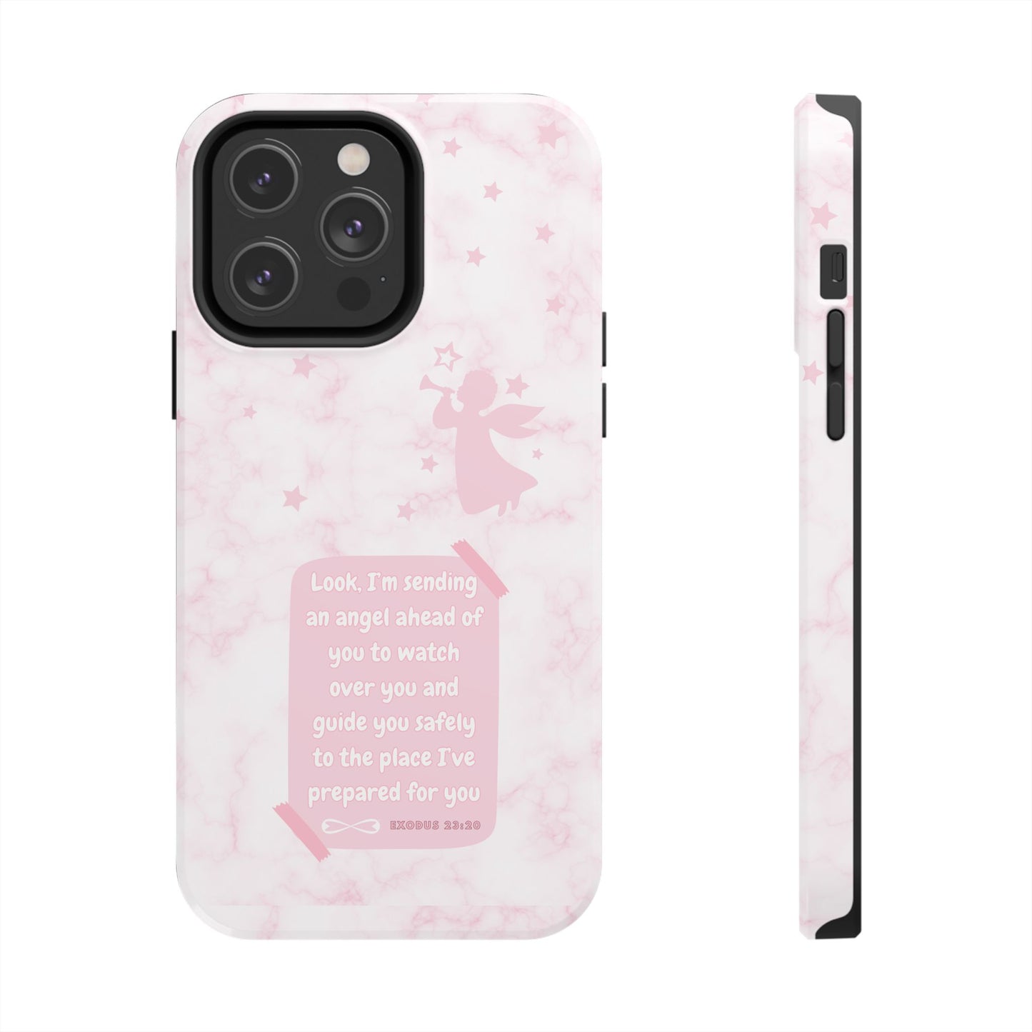 Angel Guidance Tough Phone Cases, Inspirational Phone Cover, Gift for Her, Angel Lover Gift, Pastel Pink Phone Case, Protection with Love
