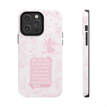 Angel Guidance Tough Phone Cases, Inspirational Phone Cover, Gift for Her, Angel Lover Gift, Pastel Pink Phone Case, Protection with Love