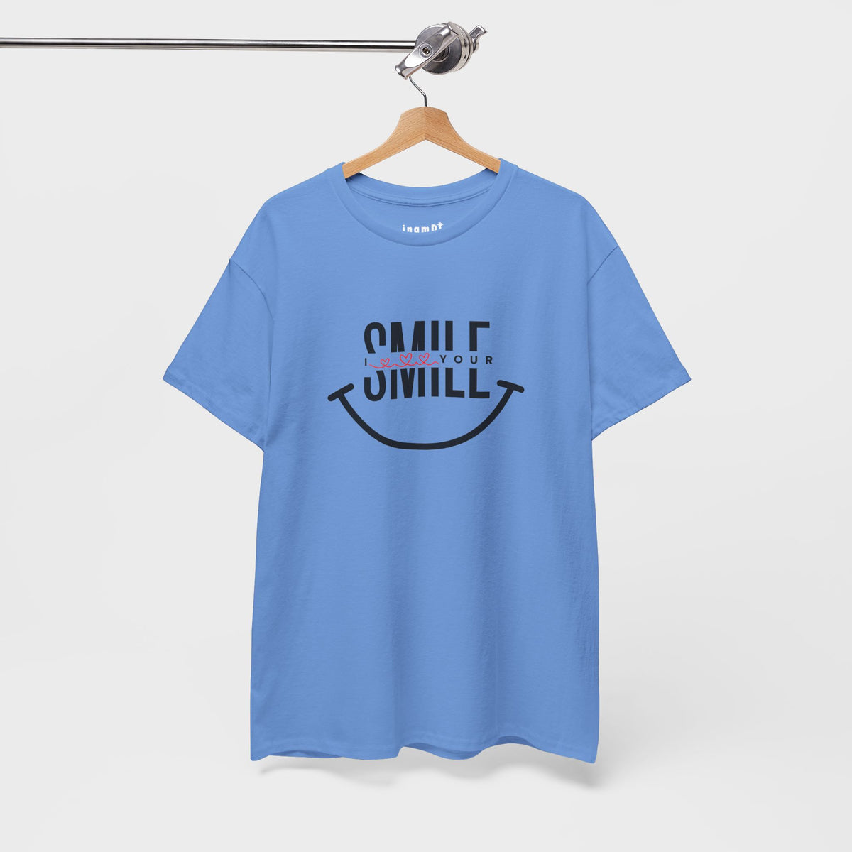 Camiseta de algodón grueso “SMILE” para hombre: camiseta motivadora para uso diario, regalos y vibras positivas.