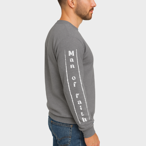 Men's Faith Growth Crewneck Sweatshirt - "Man of Faith" Design