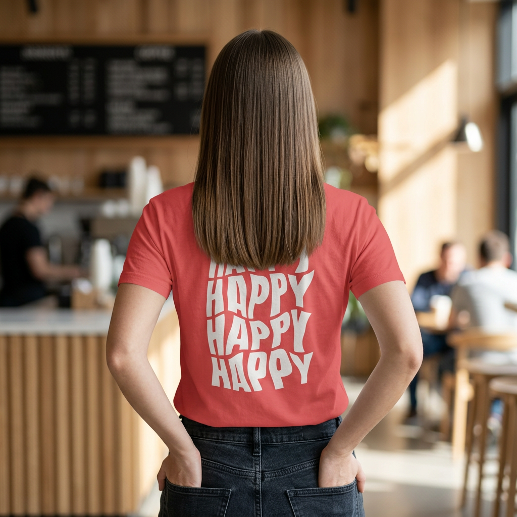Camiseta "Happy Vibes" para mujer: Diversión informal para regalos, festivales y cumpleaños