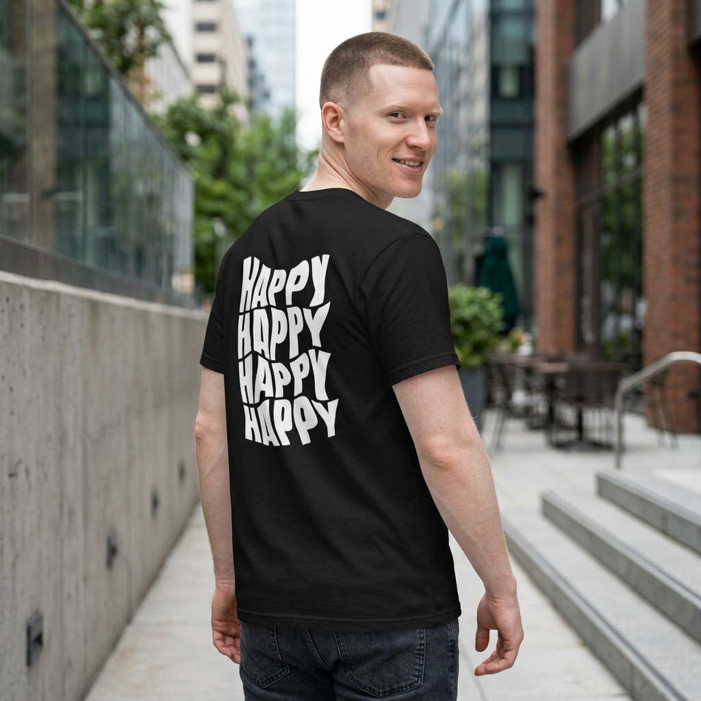 Camiseta Happy Vibes para hombre: un regalo divertido e informal para verano, cumpleaños y celebraciones.
