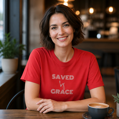 Camiseta suave para mujer "Salvada por la gracia": camiseta cristiana inspiradora | Ropa de fe para uso diario o regalo