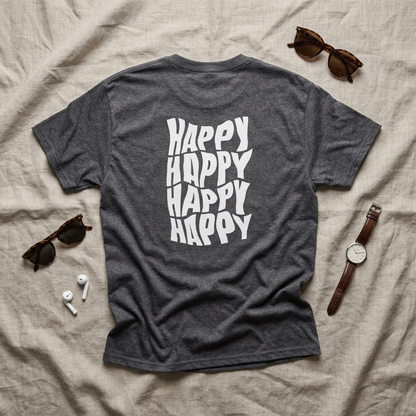 Camiseta Happy Vibes para hombre: un regalo divertido e informal para verano, cumpleaños y celebraciones.