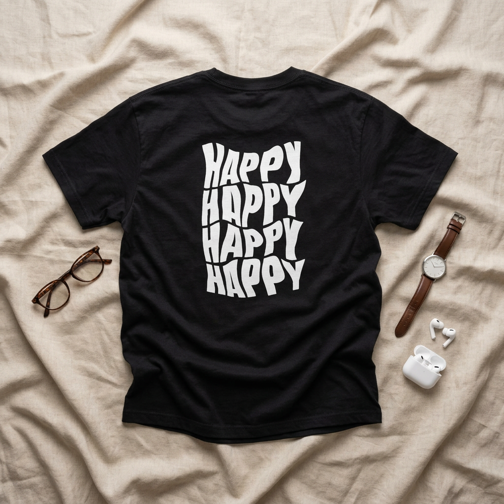 Camiseta Happy Vibes para hombre: un regalo divertido e informal para verano, cumpleaños y celebraciones.