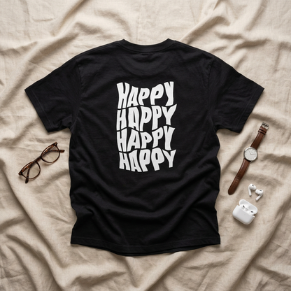 Camiseta Happy Vibes para hombre: un regalo divertido e informal para verano, cumpleaños y celebraciones.