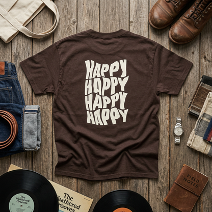 Camiseta Happy Vibes para hombre: un regalo divertido e informal para verano, cumpleaños y celebraciones.